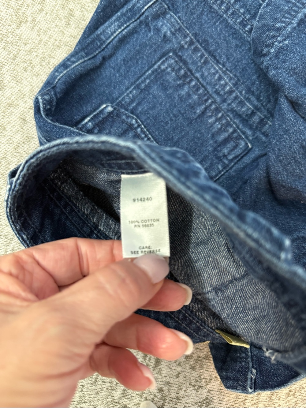 Cabela's Dark Blue Denim Cargo Shorts - Picture 6 of 6